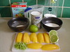 Ingredients for coconut and mango jelly