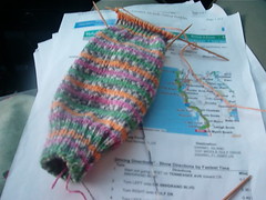 working on 2nd rainbow sherbet sock