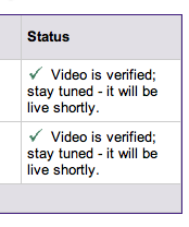 Google Video Upload verified!